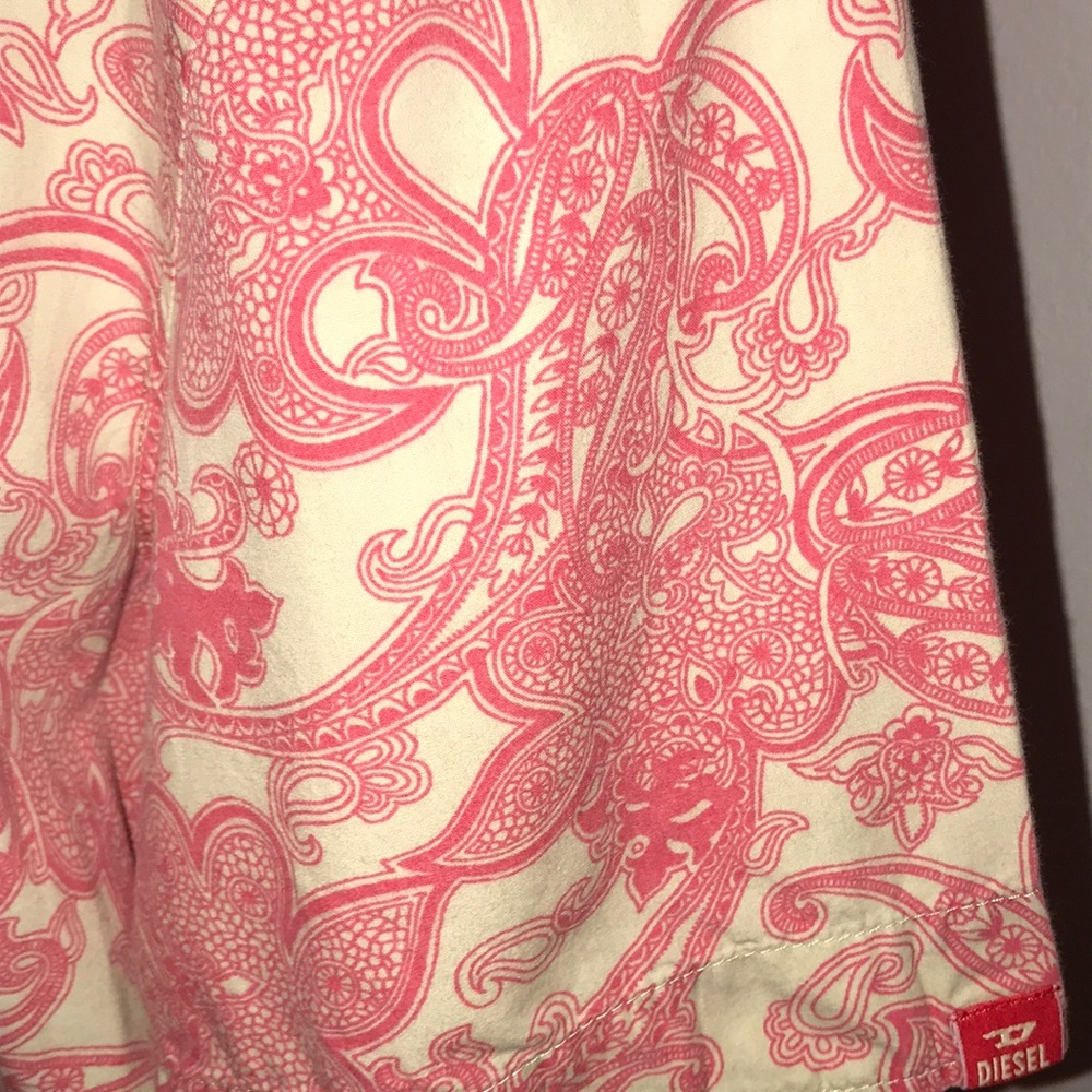 Diesel Men’s Paisley Print Button Down Size XL - Picture 4 of 8